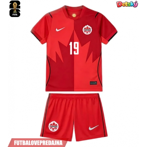 Lacne Dětský Futbalové dres Kanada Alphonso Davies #19 MS 2026 Krátky Rukáv - Domáci (+ trenírky)